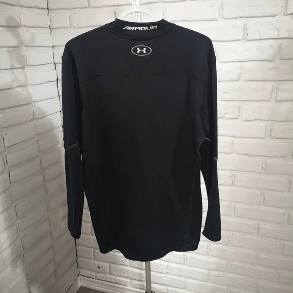 Under Armour Compression Ladies Size XL Black Mock Neck Coldgear Active Top - Picture 2 of 10